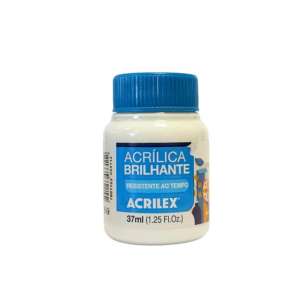 Tinta Acrílica Brilhante 37ml - Branco - 1 unidade - Acrilex - Rizzo