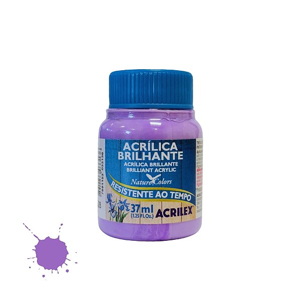 Tinta Acrílica Brilhante 37ml - Lilás - 1 unidade - Acrilex - Rizzo