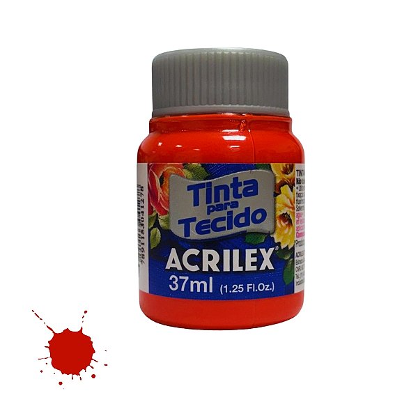 Tinta Para Tecido 37ml - Vermelho Fogo - 1 unidade - Acrilex - Rizzo