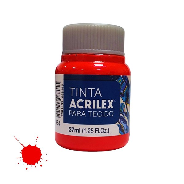 Tinta Para Tecido 37ml - Vermelho Natal - 1 unidade - Acrilex - Rizzo