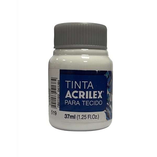 Tinta Para Tecido 37ml - Branco - 1 unidade - Acrilex - Rizzo