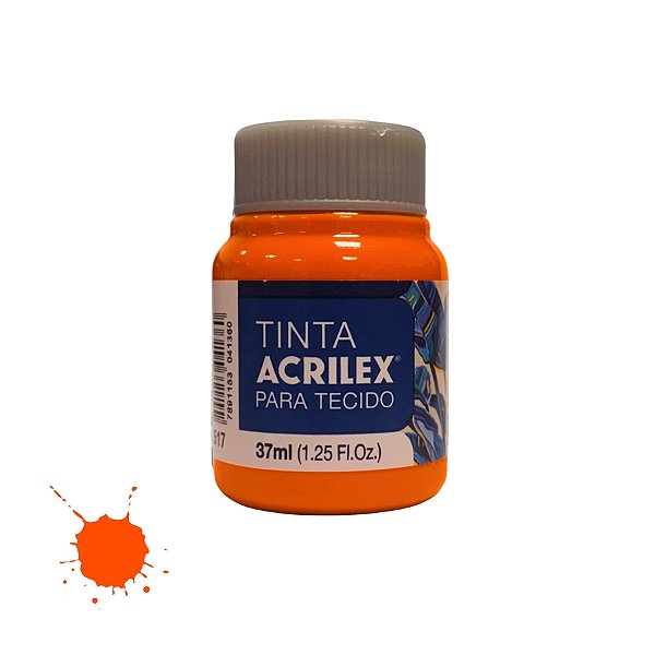 Tinta Para Tecido 37ml - Laranja - 1 unidade - Acrilex - Rizzo