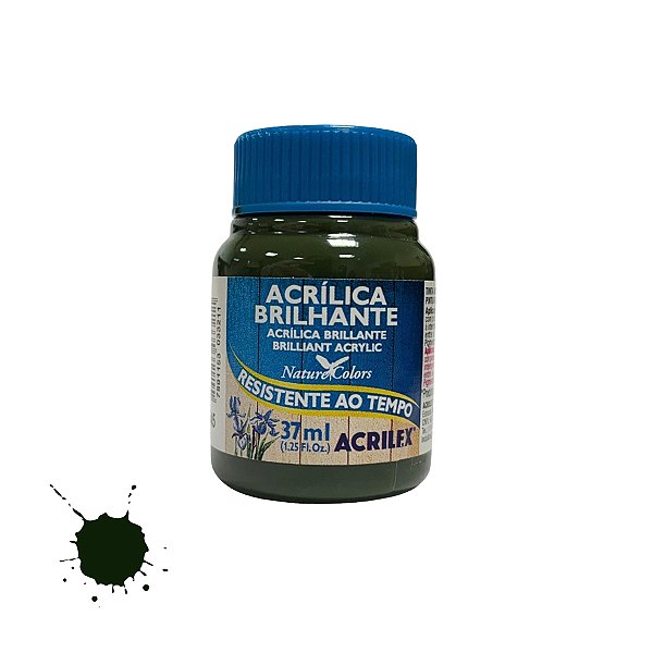 Tinta Acrílica Brilhante 37ml - Verde Oliva - 1 unidade - Acrilex - Rizzo