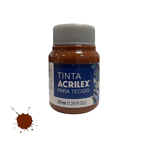 Tinta Para Tecido 37ml - Marrom - 1 unidade - Acrilex - Rizzo