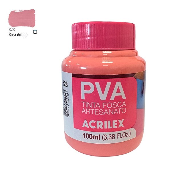 Tinta Fosca Artesanato PVA 100ml - Rosa Antigo - 1 unidade - Acrilex - Rizzo