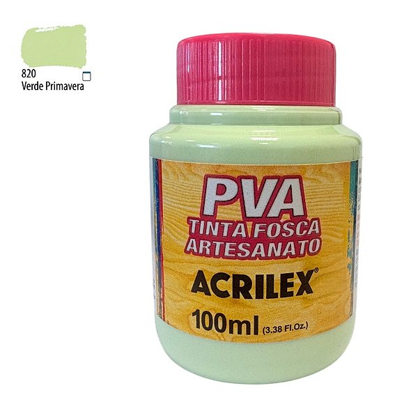 Tinta Fosca Artesanato PVA 100ml - Verde Primavera - 1 unidade - Acrilex - Rizzo
