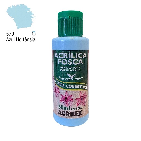 Tinta Acrílica Fosca 60ml - Azul Hortênsia - 1 unidade - Acrilex - Rizzo