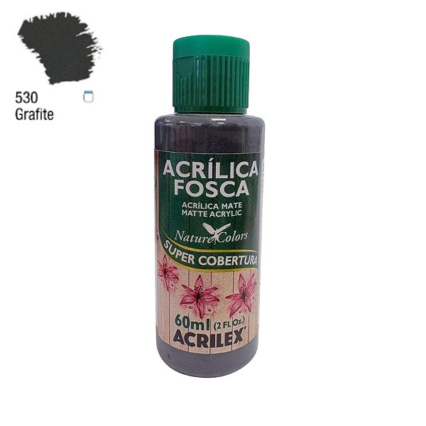 Tinta Acrílica Fosca 60ml - Grafite - 1 unidade - Acrilex - Rizzo