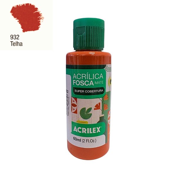 Tinta Acrílica Fosca 60ml - Telha - 1 unidade - Acrilex - Rizzo