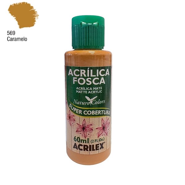 Tinta Acrílica Fosca 60ml - Caramelo - 1 unidade - Acrilex - Rizzo