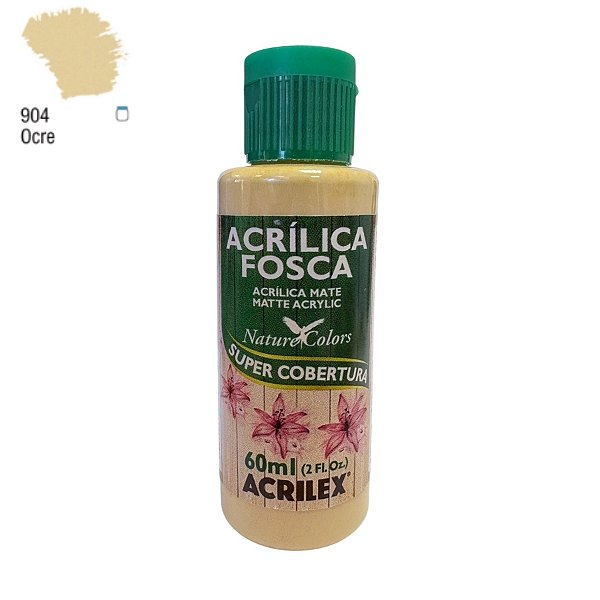 Tinta Acrílica Fosca 60ml - Ocre - 1 unidade - Acrilex - Rizzo