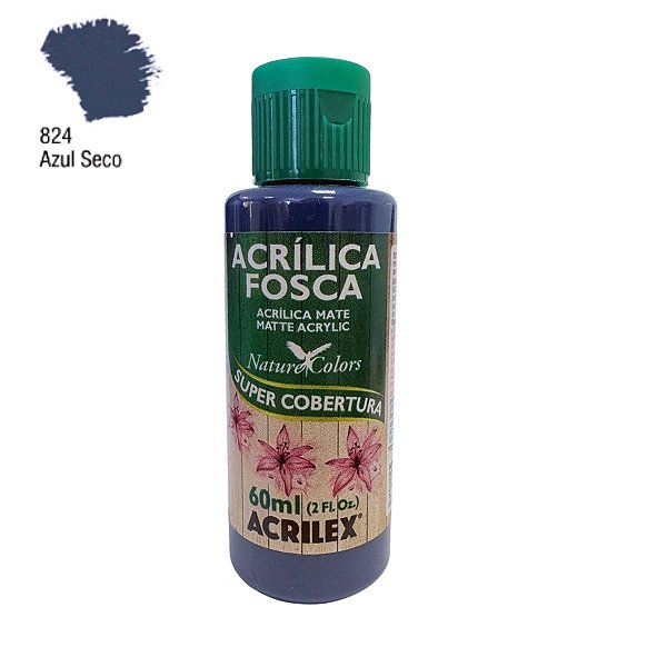 Tinta Acrílica Fosca 60ml - Azul Seco - 1 unidade - Acrilex - Rizzo
