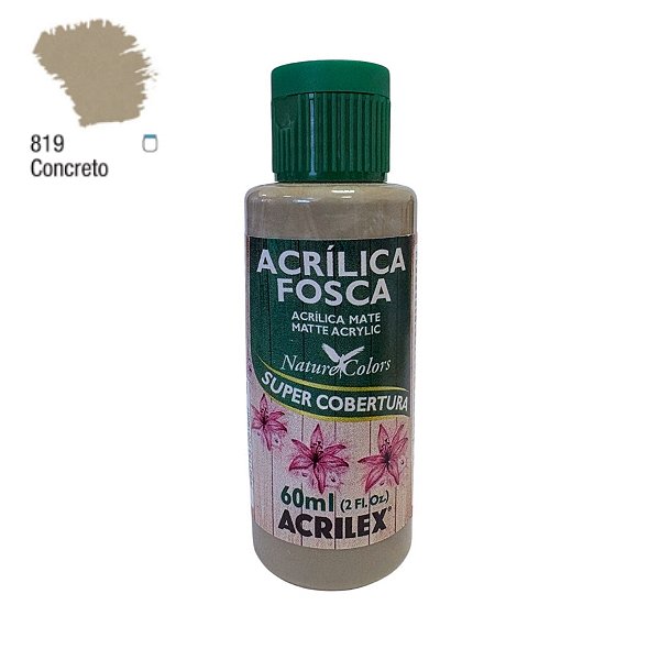 Tinta Acrílica Fosca 60ml - Concreto - 1 unidade - Acrilex - Rizzo