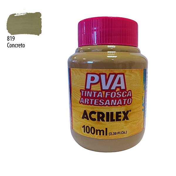 Tinta Fosca Artesanato PVA 100ml - Concreto - 1 unidade - Acrilex - Rizzo