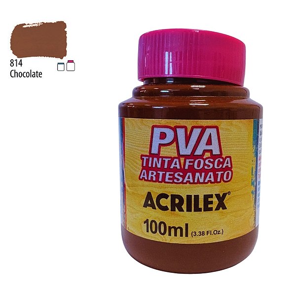 Tinta Fosca Artesanato PVA 100ml - Chocolate - 1 unidade - Acrilex - Rizzo