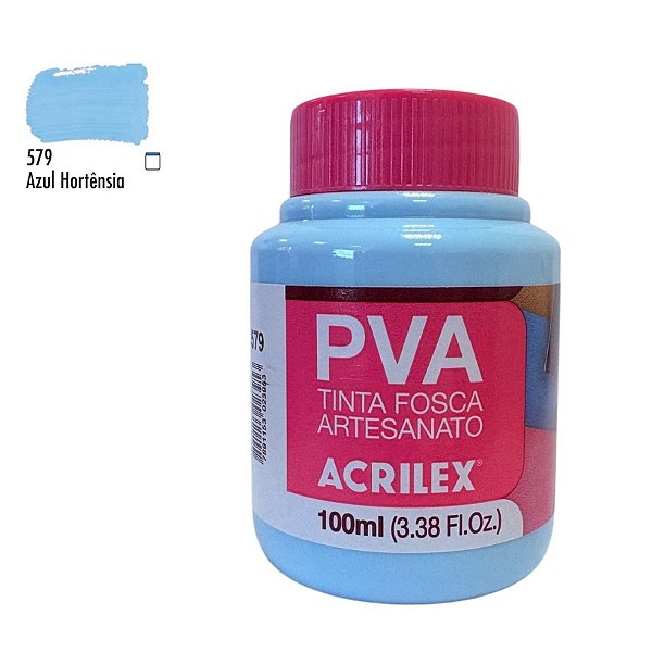 Tinta Fosca Artesanato PVA 100ml - Azul Hortênsia - 1 unidade - Acrilex - Rizzo