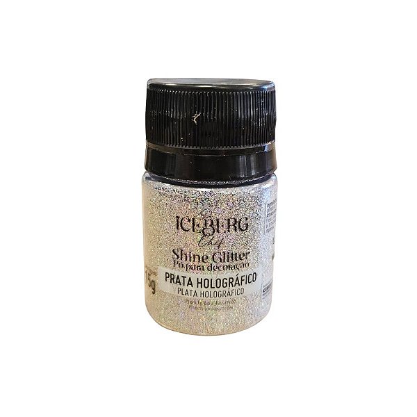 Shine Glitter Prata Holográfico - 15g - 1 unidade - Iceberg - Rizzo