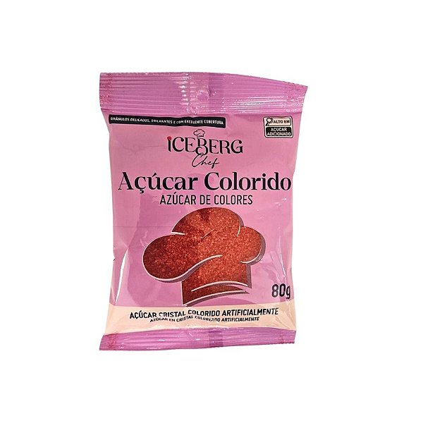 Açúcar Cristal Vermelho - 80g - 1 unidade - Iceberg - Rizzo