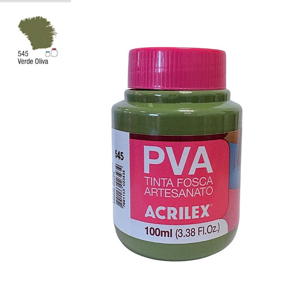 Tinta Fosca Artesanato PVA 100ml - Verde Oliva - 1 unidade - Acrilex - Rizzo