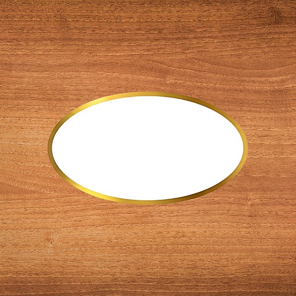 Adesivo Oval Branco Borda Dourada - Ref.2123 - Hot Stamping - 3x2cm - 100 unidades - Stickr - Rizzo