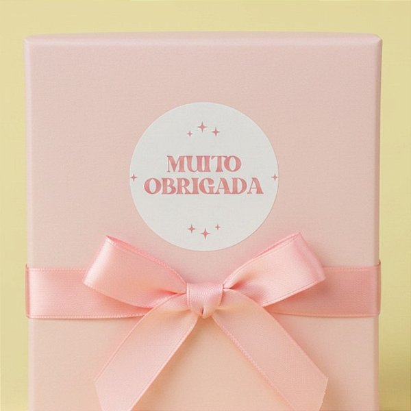 Adesivo "Muito Obrigada" - Ref.2164 - Hot Stamping - 3x3cm - 50 unidades - Stickr - Rizzo