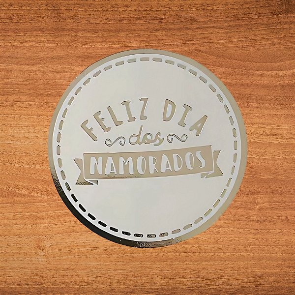 Adesivo "Feliz Dia Dos Namorados" - Ref.2089 - Hot Stamping - 4x4cm - 50 unidades - Stickr - Rizzo