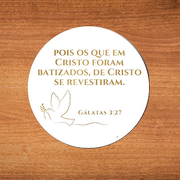 Adesivo Versículo Para Batismo - Ref.2312 - Hot Stamping - 4x4cm - 25 unidades - Stickr - Rizzo