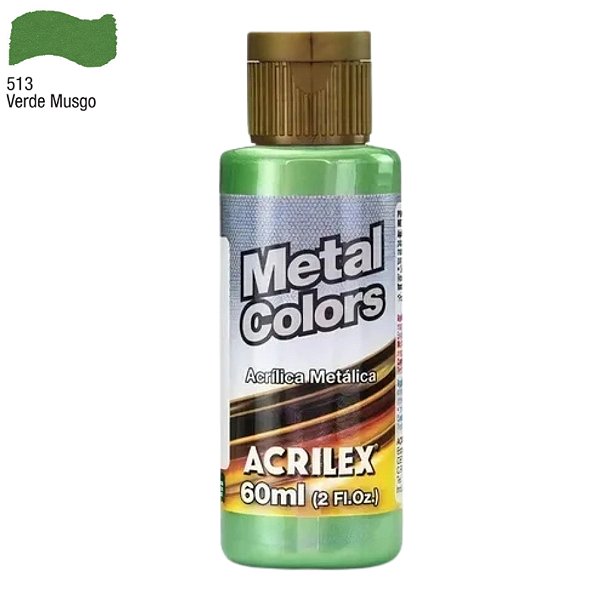 Tinta Acrílica Metal Colors 60ml - Verde Musgo - 1 unidade - Acrilex - Rizzo