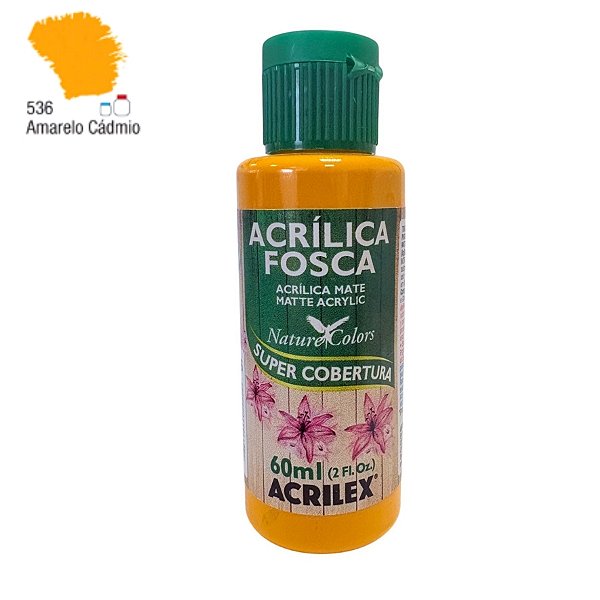Tinta Acrílica Fosca 60ml - Amarelo Cádmio - 1 unidade - Acrilex - Rizzo