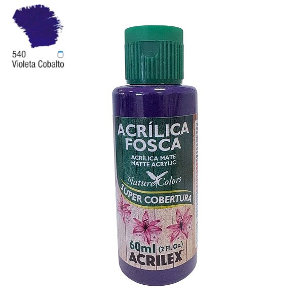 Tinta Acrílica Fosca 60ml - Violeta Cobalto - 1 unidade - Acrilex - Rizzo