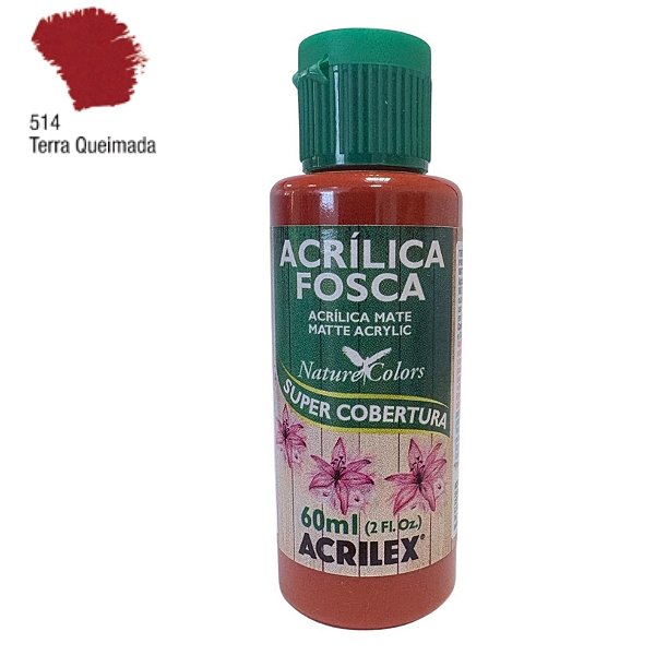Tinta Acrílica Fosca 60ml - Terra Queimada - 1 unidade - Acrilex - Rizzo