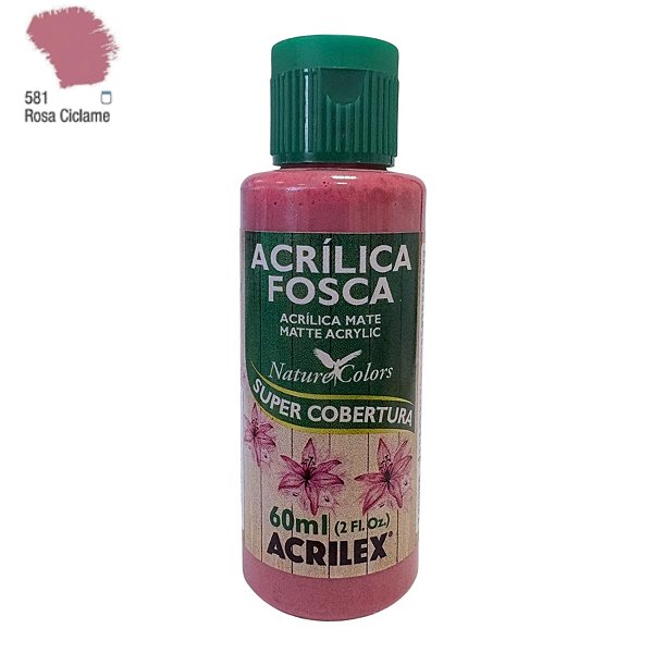 Tinta Acrílica Fosca 60ml - Rosa Ciclame - 1 unidade - Acrilex - Rizzo