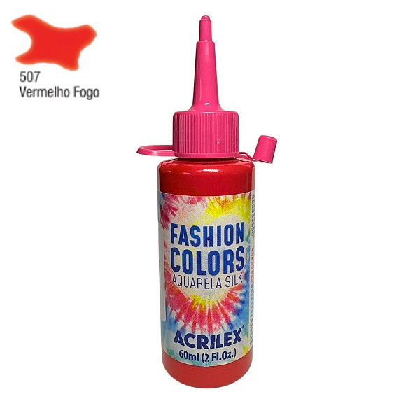 Tinta Aquarela Para Tecido 60ml - Vermelho Fogo - 1 unidade - Acrilex - Rizzo