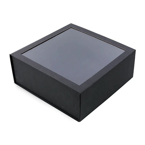 Caixa De Papel Rígido Preto Com Imã e Visor - 1 unidade - Cromus - Rizzo