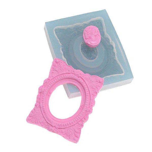 Molde de Silicone Moldura Retangular Média - Ref. 367 - 1 unidade - Flexarte - Rizzo