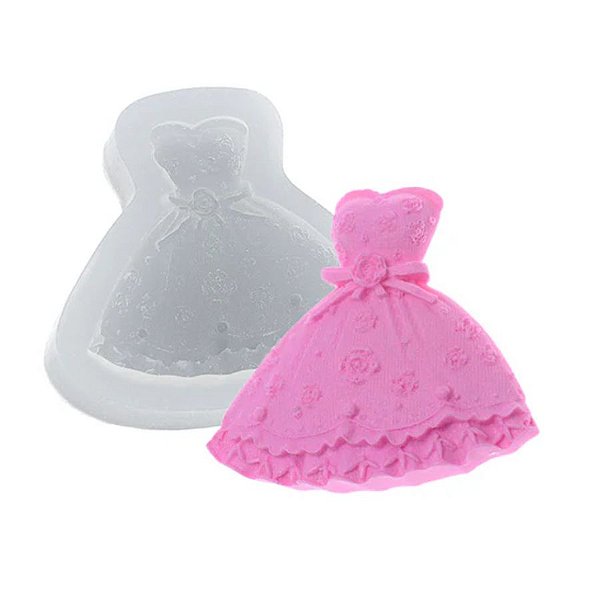 Molde de Silicone Vestido de Casamento Grande - Ref. 413 - 1 unidade - Flexarte - Rizzo
