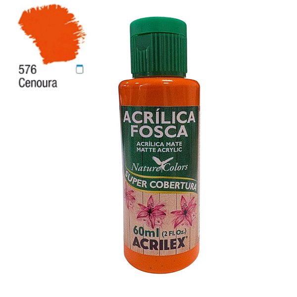 Tinta Acrílica Fosca 60ml - Cenoura - 1 unidade - Acrilex - Rizzo
