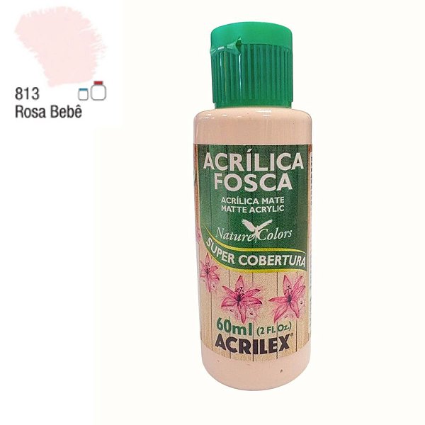 Tinta Acrílica Fosca 60ml - Rosa Bebê - 1 unidade - Acrilex - Rizzo