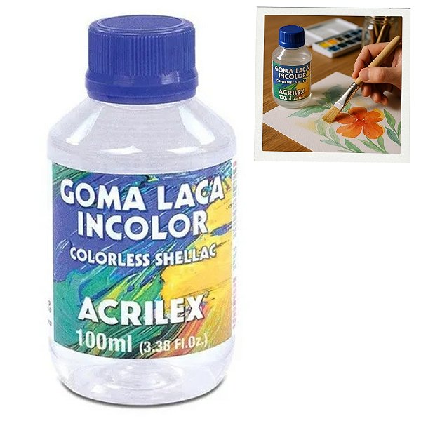 Goma Laca Incolor 100ml - 1 unidade - Acrilex - Rizzo