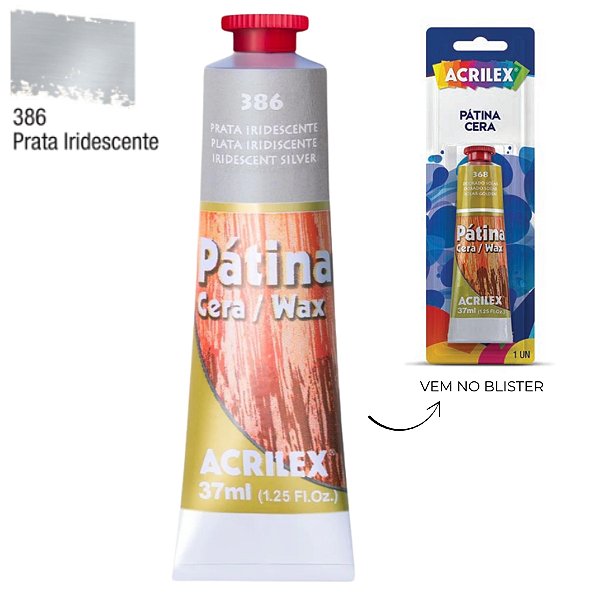 Pátina Cera 37ml - Prata Iridescente - 1 unidade - Acrilex - Rizzo