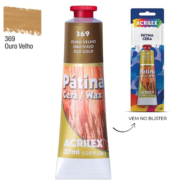 Pátina Cera 37ml - Ouro Velho - 1 unidade - Acrilex - Rizzo