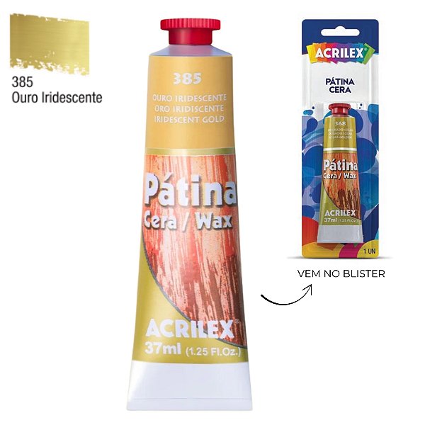 Pátina Cera 37ml - Ouro Iridescente - 1 unidade - Acrilex - Rizzo