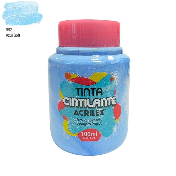 Tinta Cintilante Artesanato 100ml - Azul Soft - 1 unidade - Acrilex - Rizzo