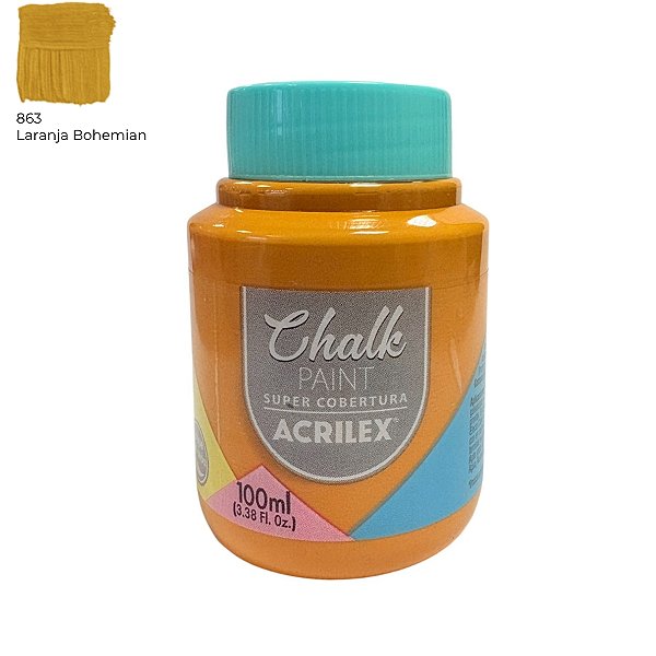 Tinta Chalk Paint 100ml - Laranja Bohemian - 1 unidade - Acrilex - Rizzo