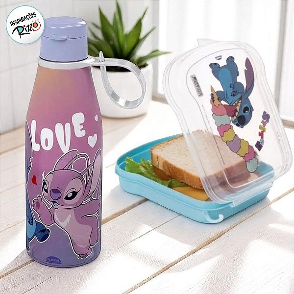 Conjunto Sanduicheira e Garrafa - Stitch - 1 unidade - Disney - Rizzo