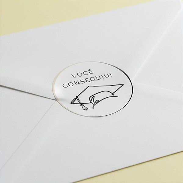 Adesivo Redondo Decorativo "Você Conseguiu!" - 4x4cm - 25 unidades - Stickr - Rizzo