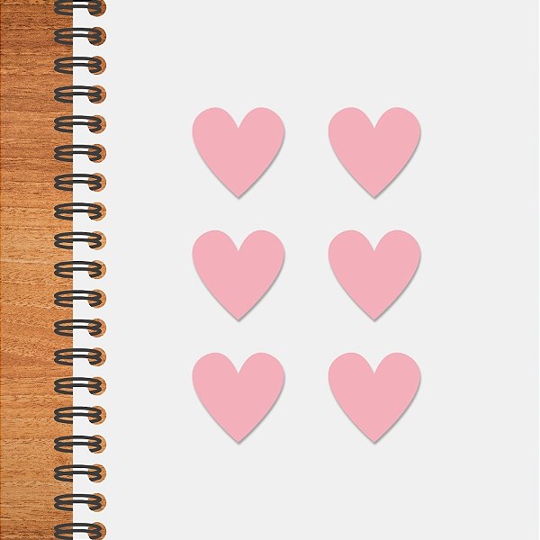 Adesivo Coração Rosa Claro - 1,5x1,5cm - 100 unidades - Stickr - Rizzo