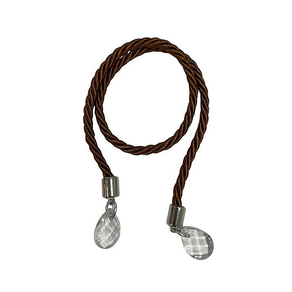 Cordão Decorativo Com Pingente Gota - Castor Com Prata - 33,5cm - 1 unidade - Rizzo