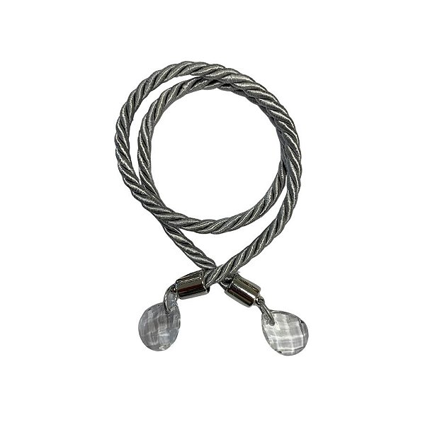 Cordão Decorativo Com Pingente Gota - Prata Com Prata - 33,5cm - 1 unidade - Rizzo