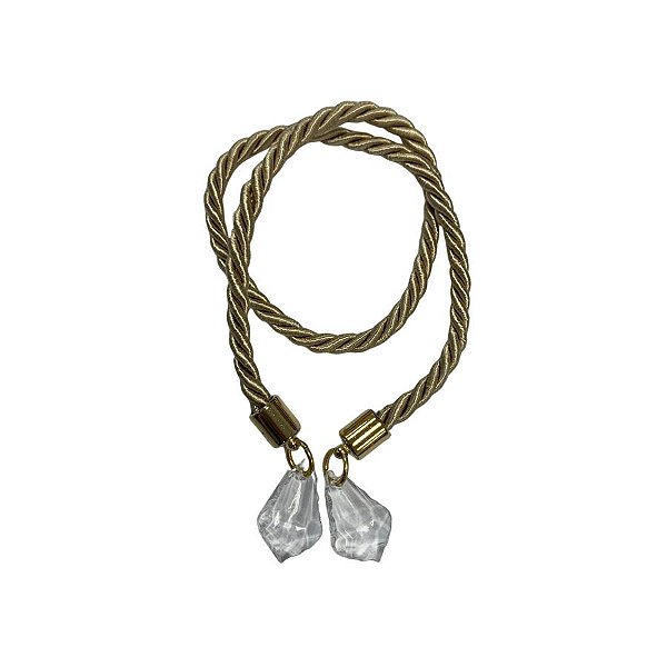 Cordão Decorativo Com Pingente Pião - Caqui Com Ouro - 33,5cm - 1 unidade - Rizzo